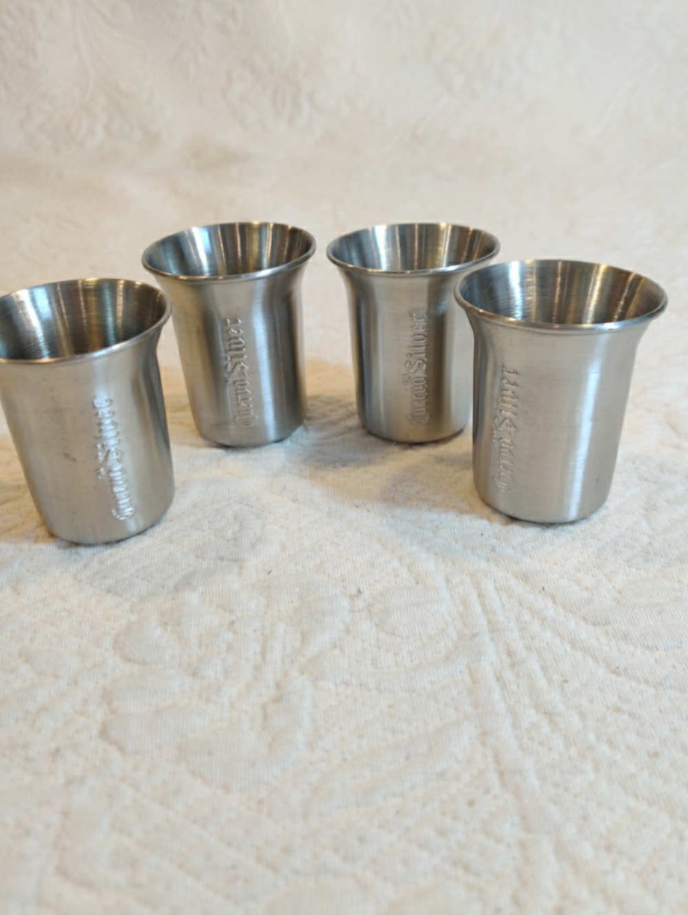 Jose Cuervo Stainless Steel Promotional Holiday Bar Shot Glasses  - Set Of 4